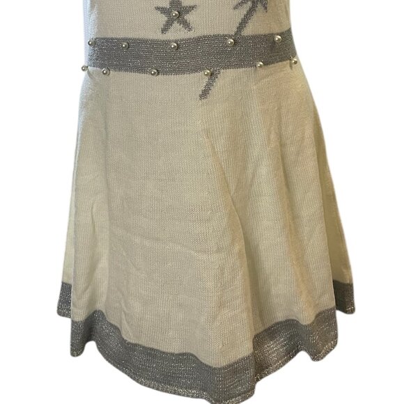 Christmas Angel Sweater Dress XXL (2X) White Knit Silver Wings Juniors Plus New - Picture 6 of 6